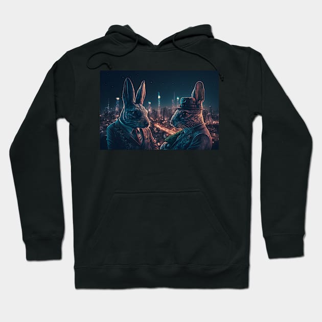 Rich Rabbitos Hoodie by AiArtPerceived